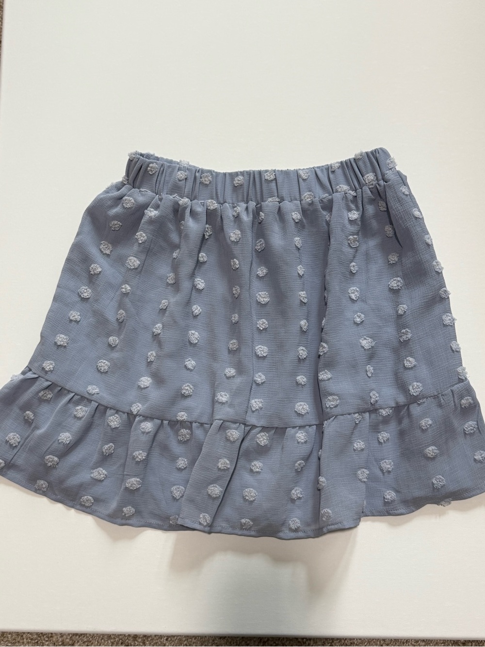 Altar'd State Slate Blue Dot Ruffle Skirt